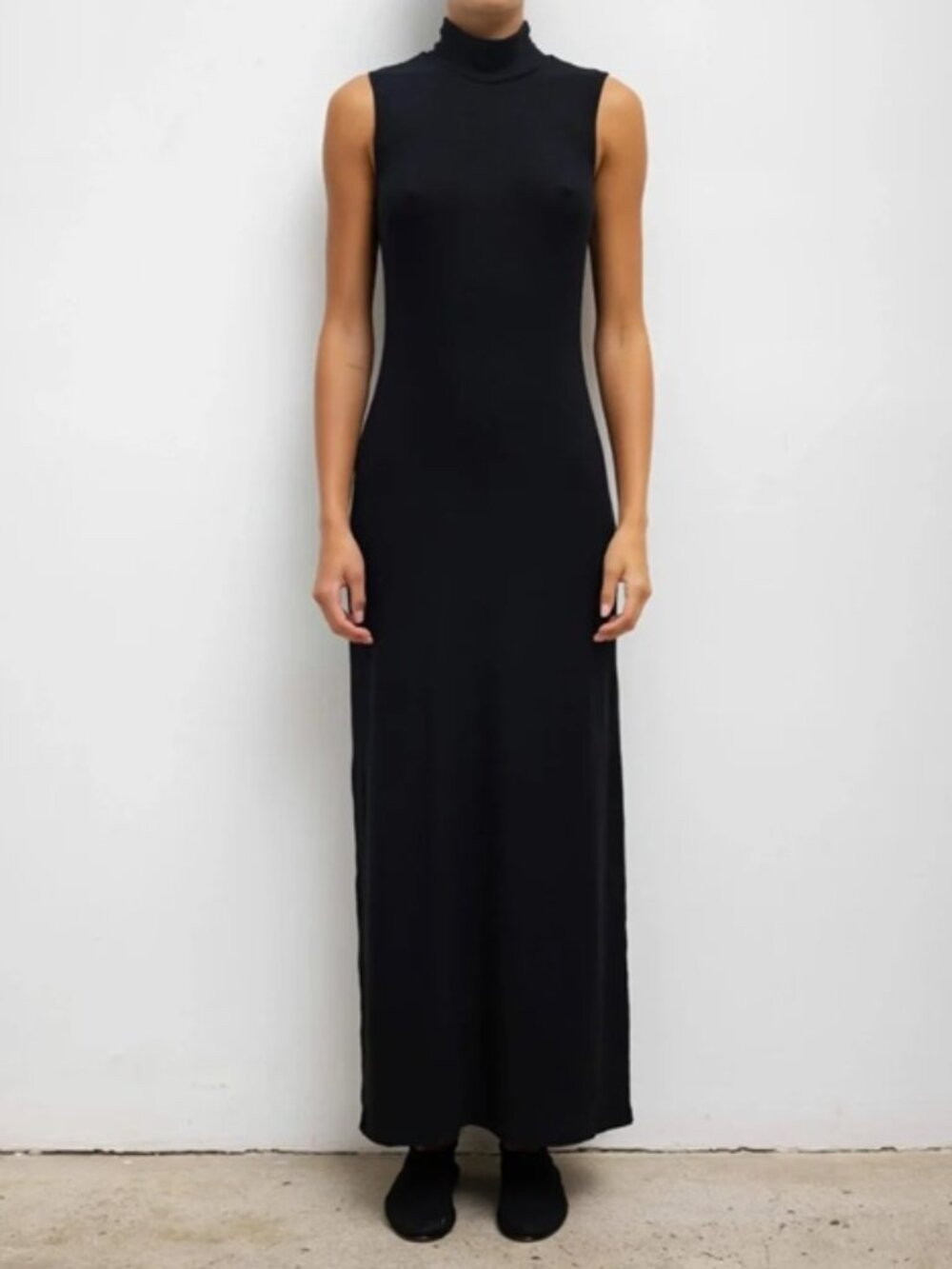A New Day Sleeveless Black Maxi Turtleneck Dress